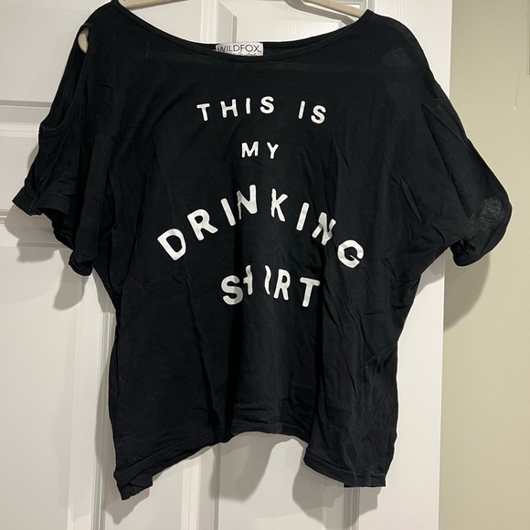 This Is My Drinking Shirt- Cold Shoulder - Picture 3 of 3